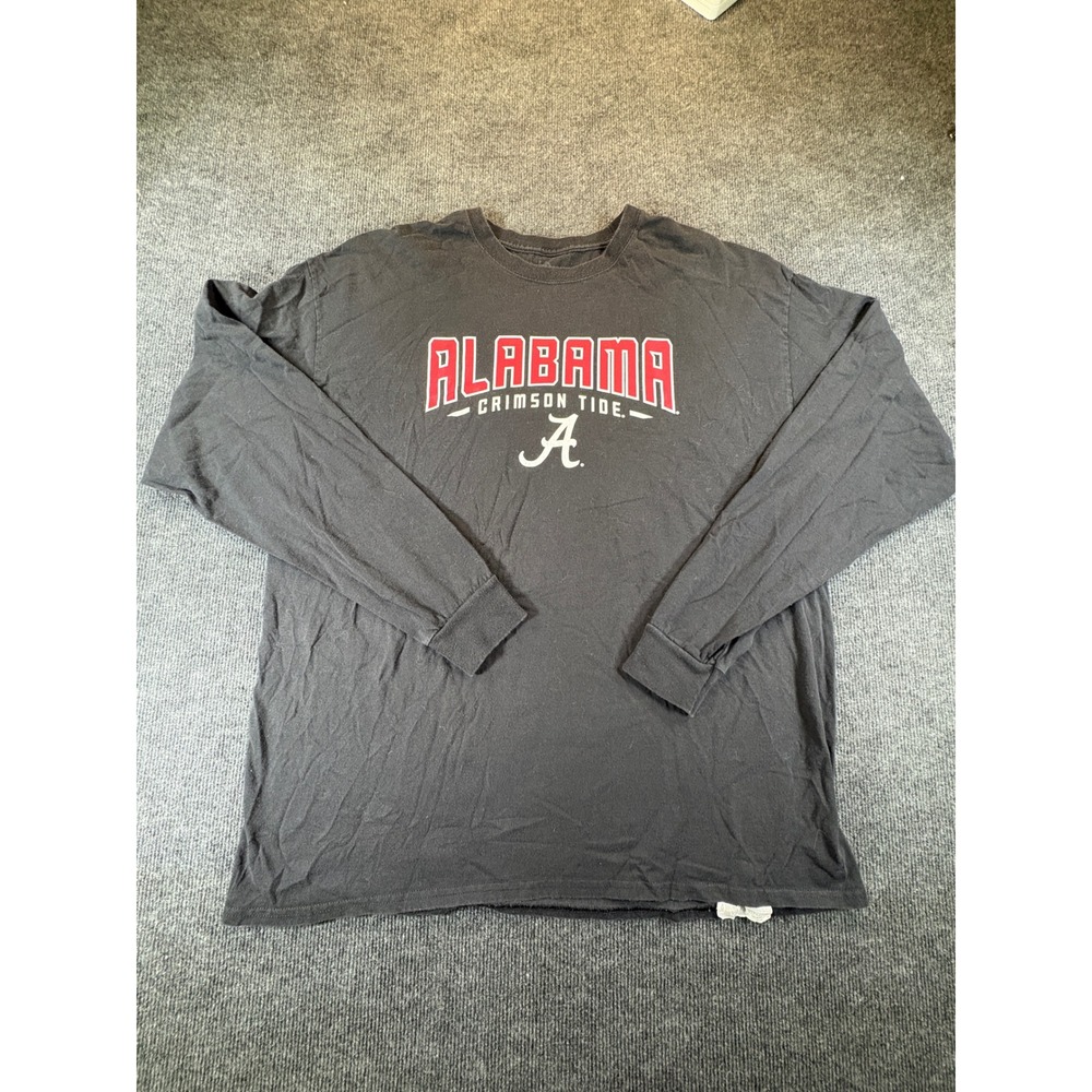 Alabama Crimson Tide Knights Apparel Black Long Sleeve Graphic Tee Mens 2XL 2855